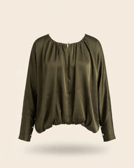 BLUSA IN RASO CON BOTTONI GOLD
