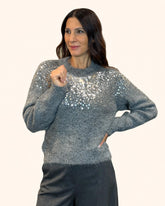 MAGLIONE CON PAILLETTES E MOHAIR