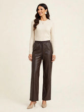 PANTALONE PALAZZO IN ECOPELLE CON COULISSE
