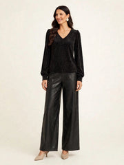 BLUSA VELLUTO LUREX SCOLLO A V