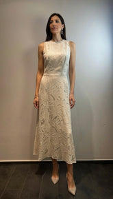 Abito midi ricamato con body