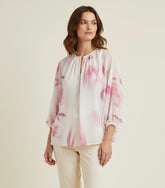 Camicia in chiffon trasparente fantasia