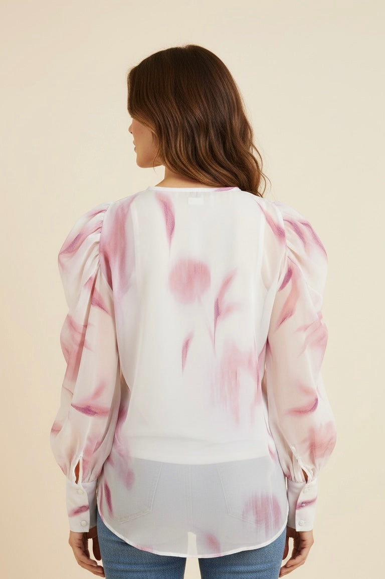 CAMICIA IN CHIFFON TRASPARENTE FANTASIA - image 2