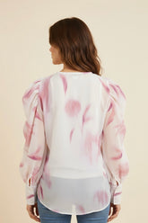 Camicia in chiffon trasparente fantasia