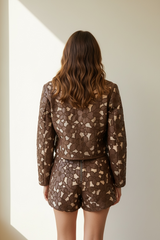 Pantaloncino ecopelle intagliata