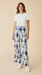 Pantalone fantasia rombi stilizzata