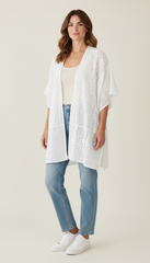 Kimono in pizzo san gallo manica 3/4