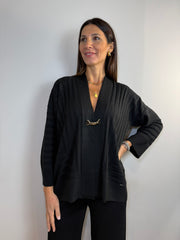 Cardigan lungo a costine