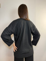 Cardigan lungo a costine