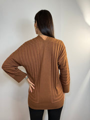Cardigan lungo a costine