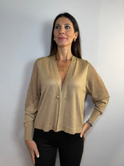 Cardigan con maniche a rete