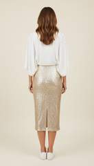GONNA TUBINO CON PAILLETTES E PIETRE - image 2
