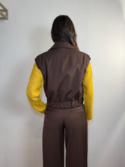 Gilet corto effetto bomber