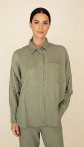 Camicia manica lunga effetto lino