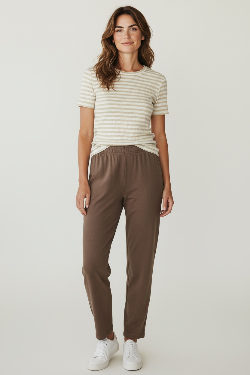 T-SHIRT ADERENTE A RIGHE TESSUTO A COSTINE