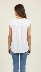 Blusa scollo a v bottoncino dietro