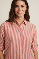 Camicia over a righe giro sceso