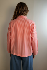 Camicia over a righe giro sceso