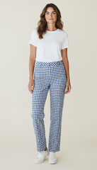Pantalone a quadrettini con elastico in vita