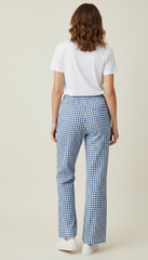 Pantalone a quadrettini con elastico in vita