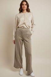 PANTALONE PIQUET LARGO CON ELASTICO IN VITA