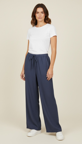 Pantalone palazzo morbido tasche a filo