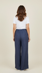 Pantalone palazzo morbido tasche a filo
