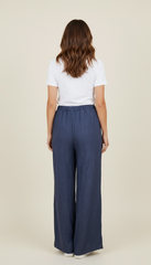 Pantalone palazzo morbido tasche a filo