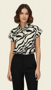 Camicia fantasia animalier zebrata