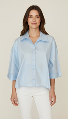 Camicia over con manica a tre quarti