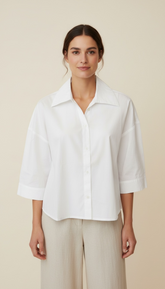 Camicia over con manica a tre quarti