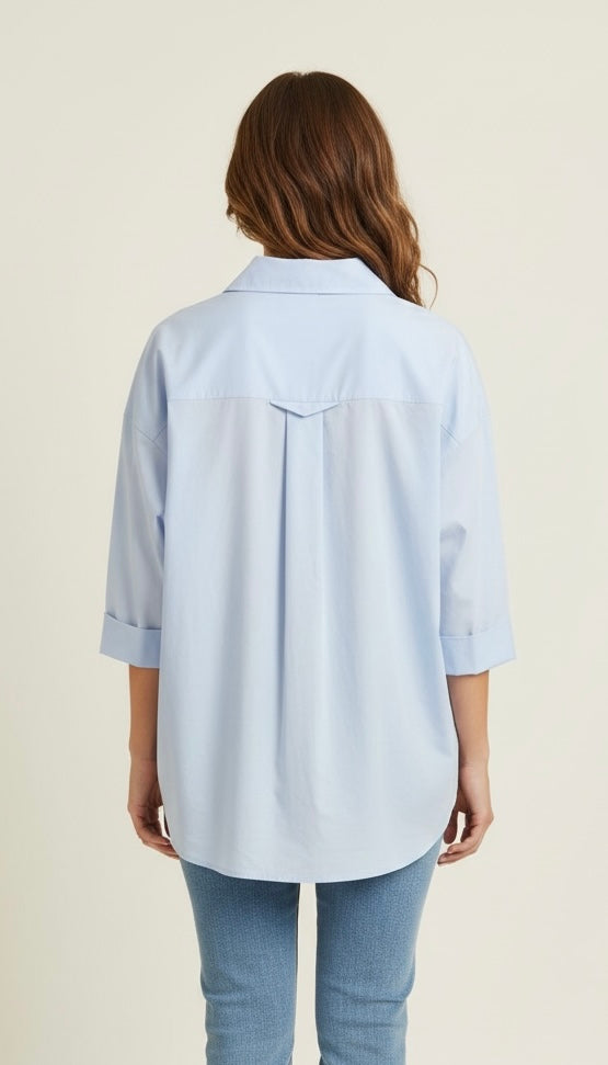 CAMICIA OVER CON MANICA A TRE QUARTI - image 6