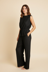 MAGLIA PLISSETTATA CON SPALLINE E COULISSE