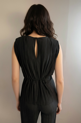 Maglia plissettata con spalline e coulisse