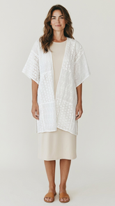 KIMONO IN PIZZO SAN GALLO MANICA 3/4