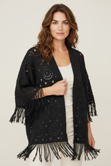 CARDIGAN LAVORATO CON FRANGE - image 5