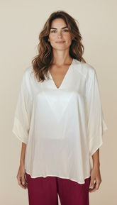 Blusa con maniche a 3/4 in viscosa