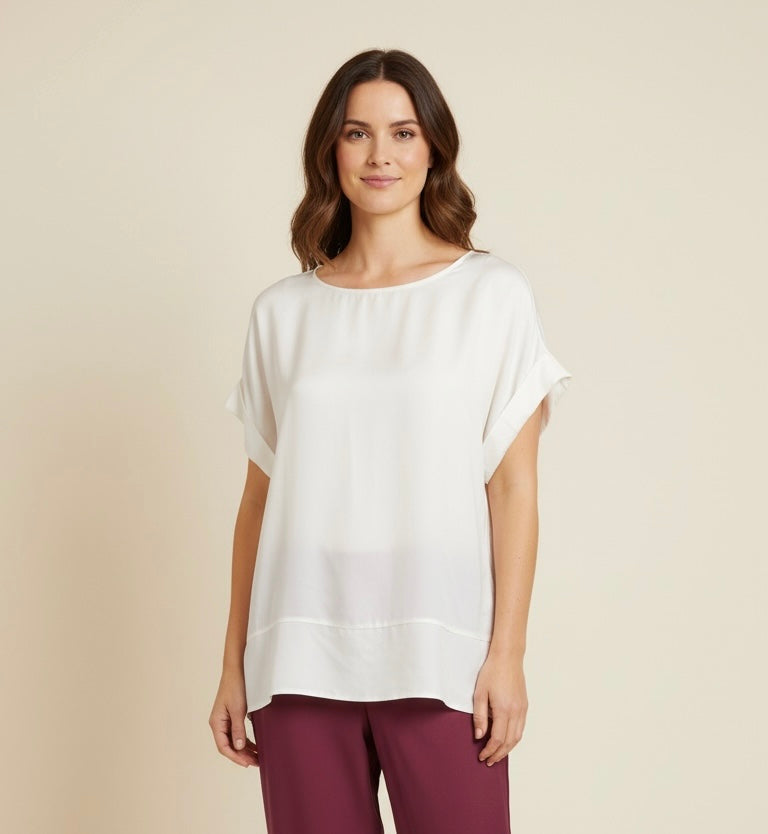 BLUSA GIROCOLLO IN VISCOSA