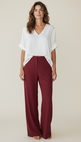BLUSA CON SCOLLO A V IN VISCOSA