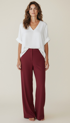 Blusa con scollo a v in viscosa