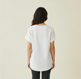 Blusa con scollo a v in viscosa