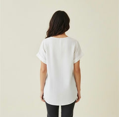 Blusa con scollo a v in viscosa