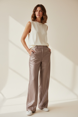 Pantalone palazzo placcato