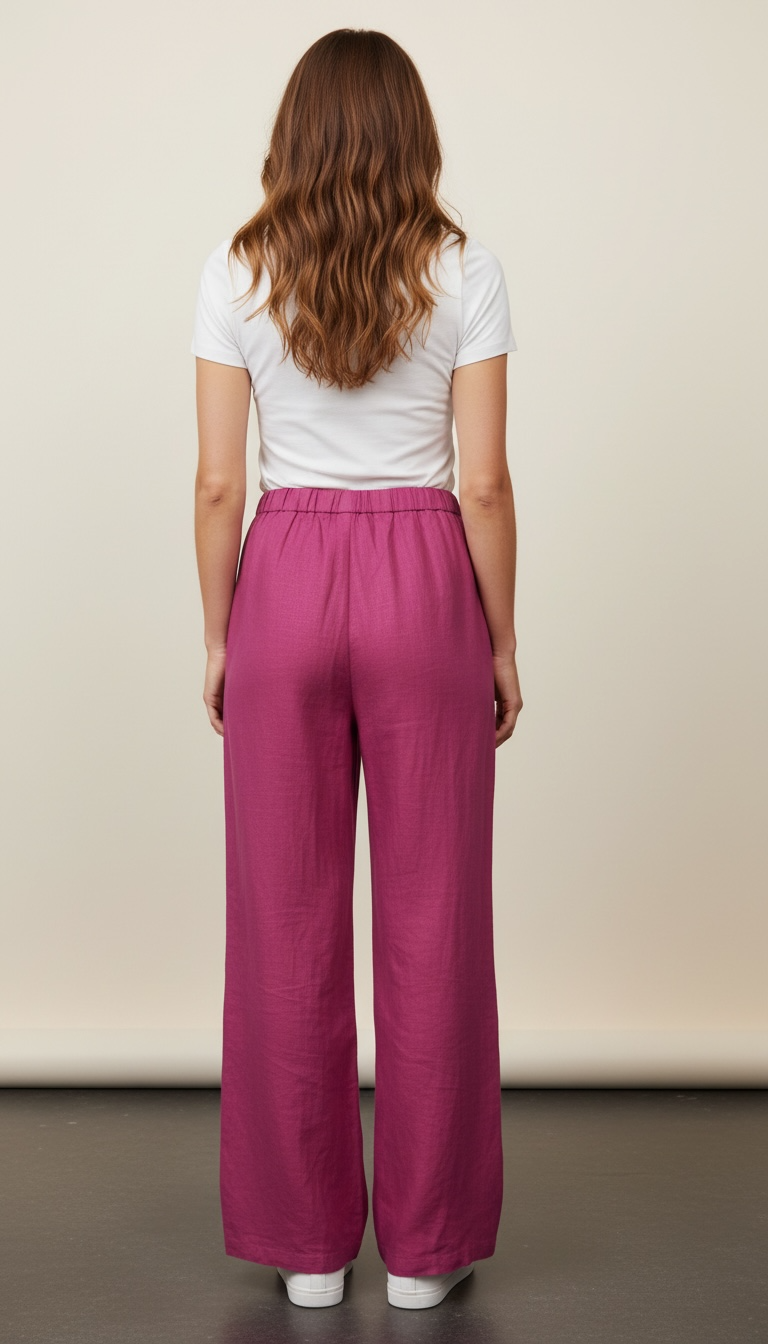 PANTALONE PALAZZO CON ELASTICO IN VITA SENZA TASCHE - image 2