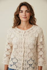 Cardigan lavorato con bottoncini
