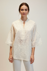 Casacca pizzo sangallo collo coreano