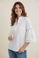 Casacca pizzo sangallo collo coreano