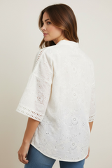 Casacca pizzo sangallo collo coreano