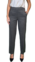 Pantalone vita alta a tweed a palazzo