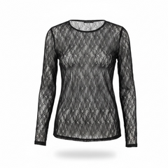 Maglia in pizzo aderente girogola